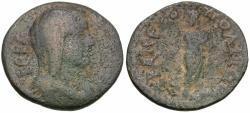 Ancient Coins - Caria. Trapezopolis. Pseudo-autonomous Æ19 / Asklepios