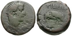 Ancient Coins - Tiberius (AD 14-37). Egypt. Alexandria Æ Obol / Hippopotamus