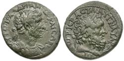 Ancient Coins - Hadrian (AD 117-138). Phoenicia. Dora Æ26 / Bust of Doros