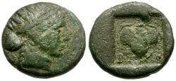 Ancient Coins - Caria. Rhodos Æ13 / Rose