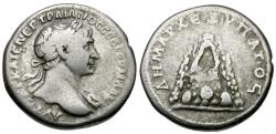Ancient Coins - Trajan (AD 98-117). Cappadocia. Caesarea AR Didrachm / Mount Argaeus