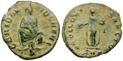 Ancient Coins - Maximinus II Daia (AD 310-313). Anonymous Æ 1/4 Follis / Tyche & Apollo
