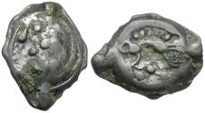 Ancient Coins - Ancient France. Celtic Gaul. Aulerci Eburovices Tribe Potin / Boar