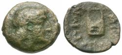 Ancient Coins - Ionia. Smyrna Æ10 / Lyre