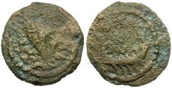 Ancient Coins - Judaea. Herod Archelaus (4 BC-AD 6) Æ Prutah / Double cornucopia