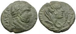 Ancient Coins - Caracalla (AD 198-217). Mesopotamia. Carrhae Æ19 / Tyche