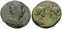 Ancient Coins - Trebonianus Gallus (AD 251-253). Cilicia. Seleucia ad Calycadnum Æ31 / Artemis and Apollo
