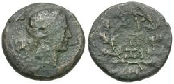 Ancient Coins - Mysia. Kyzikos Æ19 / Ethnic within Wreath
