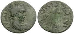Ancient Coins - Valerian (AD 253-260). Pamphylia. Aspendos Æ30 / Dionysos