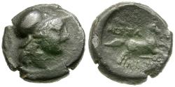 Ancient Coins - Thessaly. Thessalian League Æ17 / Horse