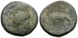 Ancient Coins - Macedonia. Bottiaea Æ21 / Cow