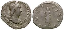 Ancient Coins - Sabina (AD 128-137) AR Denarius / Pudicitia