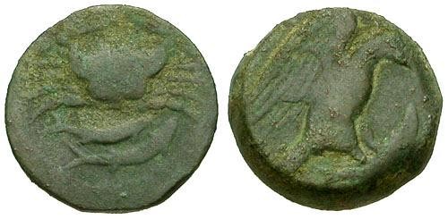 Ancient Coins - gF+/gF+ Sicily Akragas &#198; Hexas / Eagle and Crab