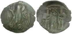 Ancient Coins - *Sear 2439* Byzantine Empire. Andronicus II Palaeologus, with Michael IX Æ Assarion