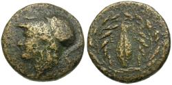 Ancient Coins - Aeolis. Elaia Æ19 / Grain Seed