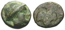 Ancient Coins - Aiolis. Myrina Æ11 / Ivy Leaf
