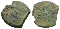 Ancient Coins - Judaea. Herodians. Herod I the Great (40-4 BC) Æ Prutah / Graven Image