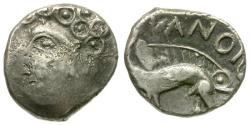 Ancient Coins - Ancient France. Celtic Gaul. Sequani Tribe AR Quinarius / Boar