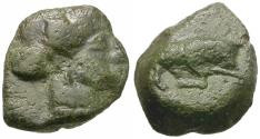 Ancient Coins - Sicily. Mercenaries. Uncertain Æ11 / Bull