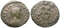 Ancient Coins - Arcadius (AD 383-408) Æ Nummus / Emperor and Captive
