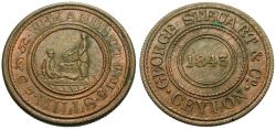 World Coins - Ceylon. George Steuart & Co. Copper Wekande Mills Plantation Token