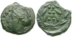 Ancient Coins - Sicily. Himera Æ15 / Nymph