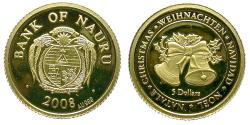 Ancient Coins - Nauru Proof Gold $5 / Christmas Bells