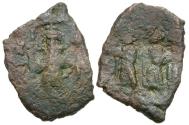 Ancient Coins - *Sear 1011* Byzantine Empire. Constans II (AD 641-668) with Constantine IV, Heraclius and Tiberius Æ Follis