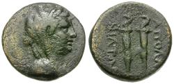 Ancient Coins - Mysia. Apollonia Æ16 / Two Torches