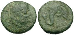Ancient Coins - Apulia. Luceria. Time of the Second Punic War Æ Teruncius / Dolphin