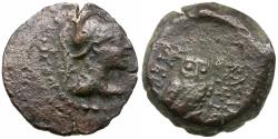 Ancient Coins - Seleukid Kings. Antiochos VII Euergetes (138-129 BC) Æ17 / Owl