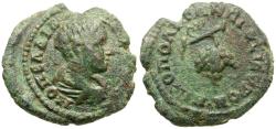 Ancient Coins - Diadumenian, Caesar (AD 217-218). Moesia Inferior. Nicopolis ad Istrum Æ18 / Grapes