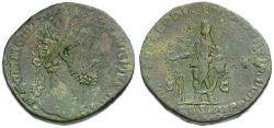 Ancient Coins - Commodus (AD 177-192) Æ Sestertius / Emperor Sacrificing
