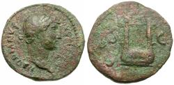 Ancient Coins - Hadrian (AD 117-138) Æ Semis / Lyre