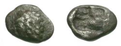 Ancient Coins - Asia Minor. Uncertain AR Tetartemorion / Lion