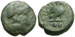 Ancient Coins - Apulia. Teate. Second Punic War Æ Biunx / Owl