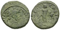 Ancient Coins - Hadrian (AD 117-138). Samaria. Caesarea Maritima Æ19 / Apollo