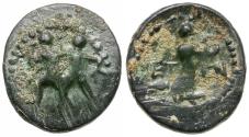 Ancient Coins - Pisidia. Etenna Æ14 / Woman Holding Serpent