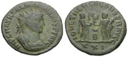 Ancient Coins - Maximian (AD 286-305) Æ Antoninianus / Jupiter presenting Victory to Emperor