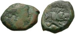 Ancient Coins - Lucania. Paestum Æ Sextans / Boar