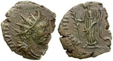 Ancient Coins - Tetricus I (AD 271-274). Imitative Æ4 / Hilaritas