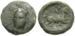 Ancient Coins - Thessaly. Pharsalos &#198;20 / Horseman