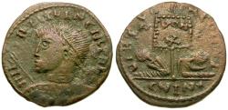 Ancient Coins - Crispus Caesar (AD 317-326) Imitative &#198;3 / Vexillum and captives