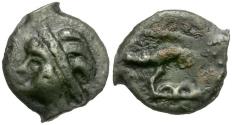 Ancient Coins - Ancient France. Celtic Gaul. Leuci Tribe Potin / Boar