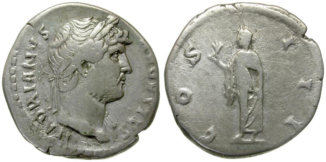 Ancient Coins - Hadrian (AD 117-138) AR Denarius / Spes