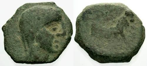 Ancient Coins - VF/aF Celtic Iberian AE18 / Bull