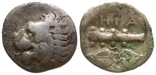 Ancient Coins - gF/gF Thessaly Heracleia Trachinia AR Obol / Lion