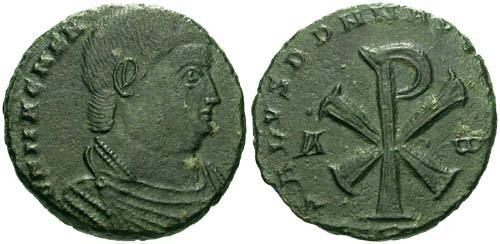 Ancient Coins - gVF Magnentius Double Centenionalis / ChiRho