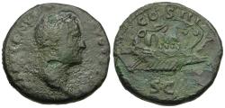 Ancient Coins - Hadrian (AD 117-138) Æ AS / Galley