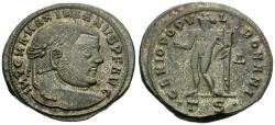 Ancient Coins - Maximian (AD 286-305) Silvered Æ Follis / Genius